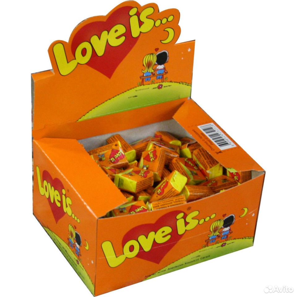 Жвачка "love IS" (Блок 100 штук) апельсин+ ананас купить на Зозу.ру - фотография № 3