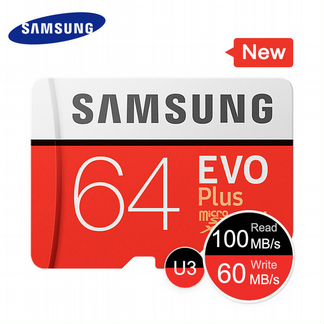 Новая micro SD SAMSUNG EVO Plus 64Гб 60мб/с