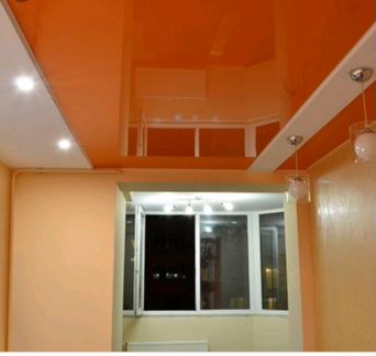 Цветной натяжной потолок Апельсин арт236