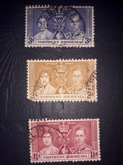 Северная Родезия. Британские колонии.1937 г. 3 шт