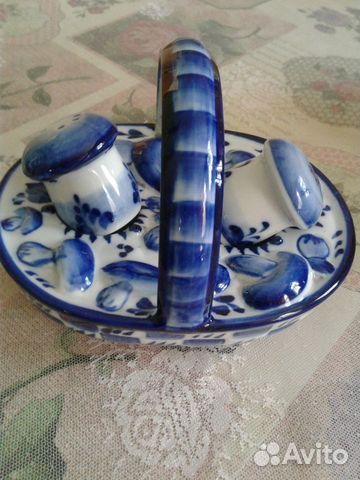 Набор для специй. Авторская гжель