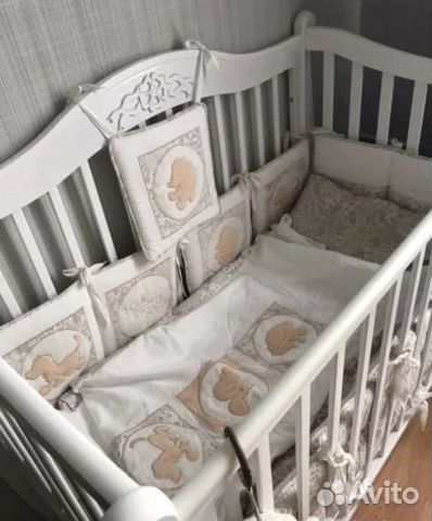 Бортики для детской кроватки с комплектом белья