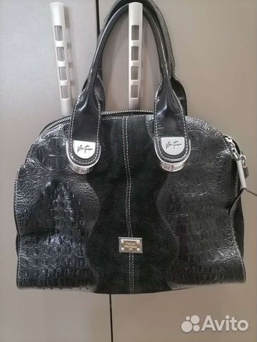 Сумка из натуральной кожи и замши