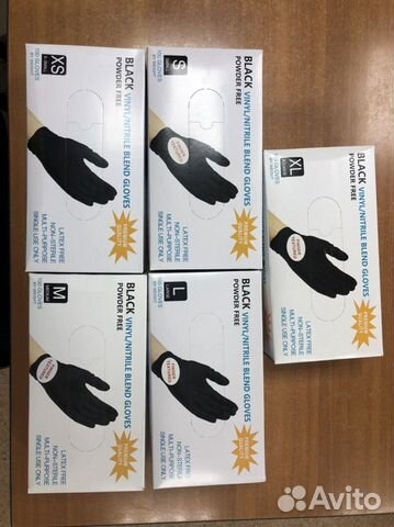 Перчатки нитриловые черные