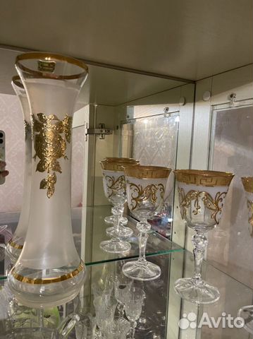 Хрусталь ваза + бокалы