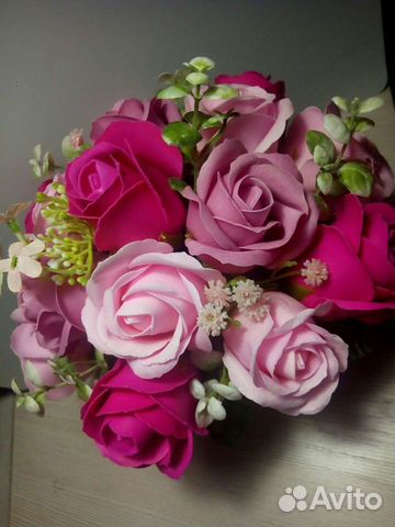 Букеты роз из мыла