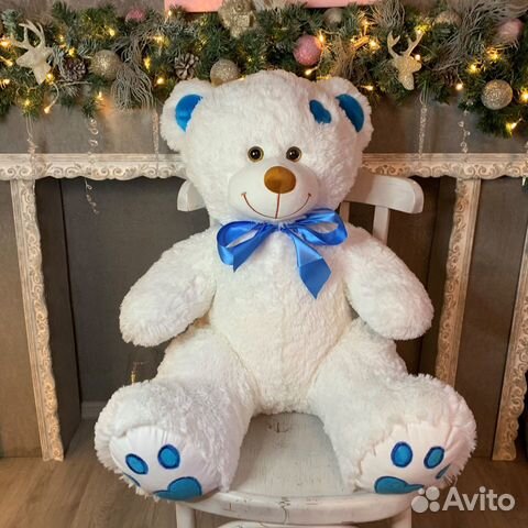 Мишка с синим сердцем для влюблённых