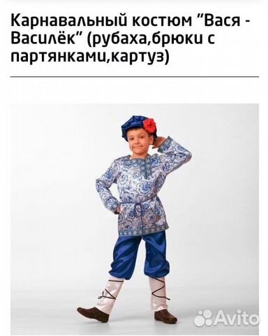 Карнавальный костюм Вася-Василек