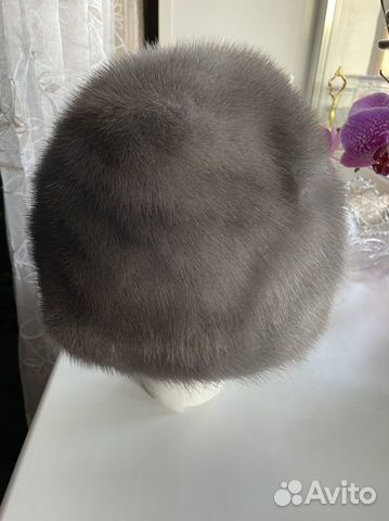 Шапка голубая норка