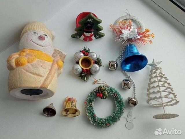 Новогодний декор: ёлки снеговики подсвечник, 8 шт