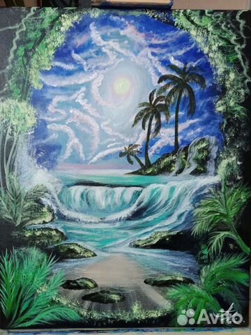 Картины на холсте на подрамнике акрилом 