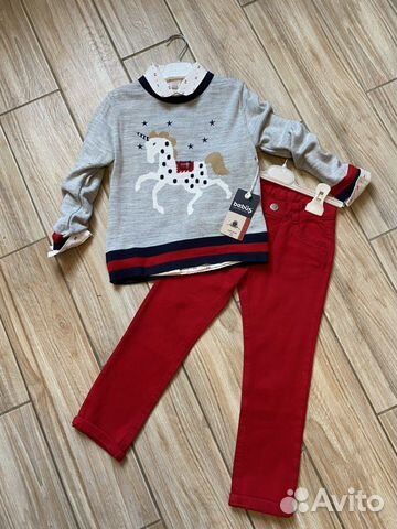 Комплект с джинсами для девочки Bebüs р.110