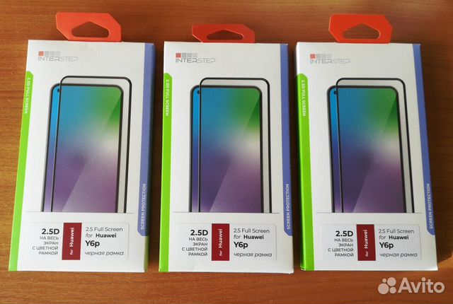 Защитное стекло Huawei Y6p чёрная рамка