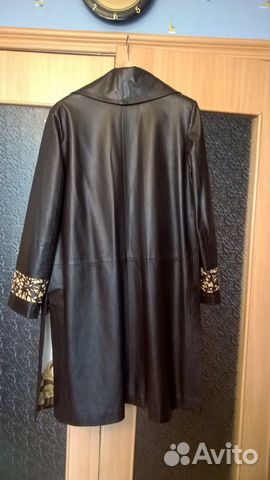 Женский кожаный плащ (новый). 46-48р. Италия