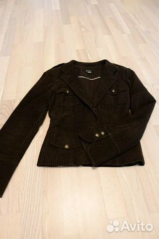 Zara вельветовый темно-коричневый пиджак