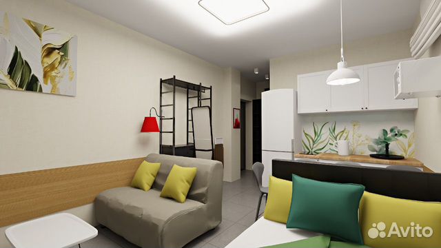 

Квартира-студия, 22 м², 2 кровати