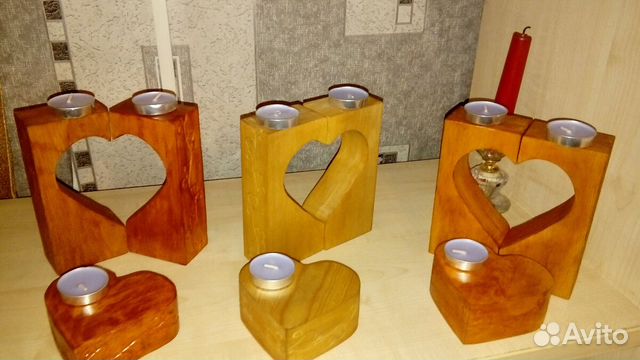 Подарок Деревянный подсвечники