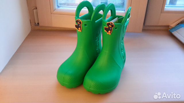 Новые резиновые сапоги Crocs C10 зеленые Новые резиновые сапоги Crocs C10 зеленые