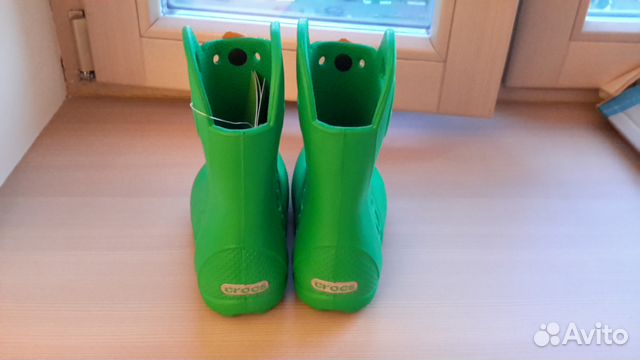Новые резиновые сапоги Crocs C10 зеленые Новые резиновые сапоги Crocs C10 зеленые