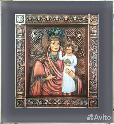 Икона резная рельефная