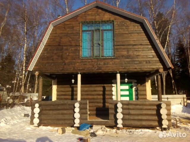 Сруб дома/бани 6х4+2 м с мансардой и террасой