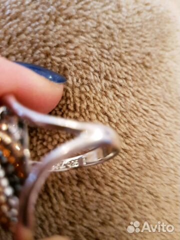 Серебряное кольцо с цирконами размер 19