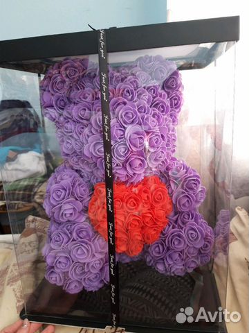 Медведь из роз большой,40 см новый.в упаковке