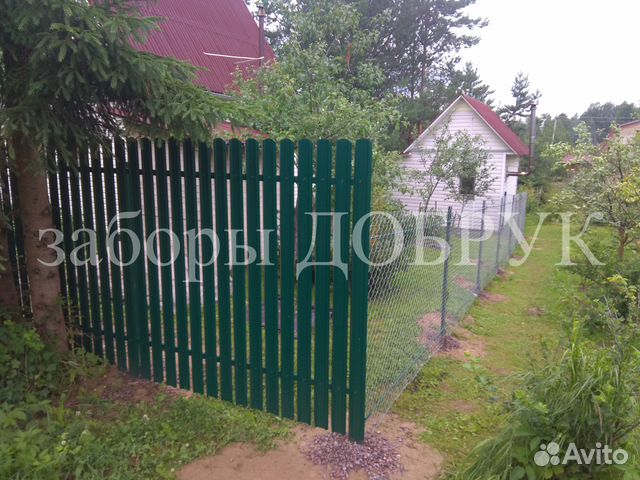 Забор из сетки рабицы под ключ