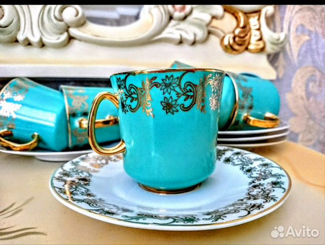 Чашка с блюдцем 5, шт, кофейная пара винтаж