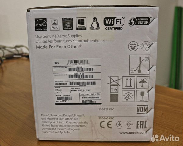 Новый лазерный принтер Xerox Phaser 3020 WiFi Новый лазерный принтер Xerox Phaser 3020 WiFi