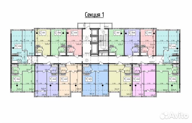 1-к квартира, 46.4 м², 5/21 эт. 1-к квартира, 46.4 м², 5/21 эт.