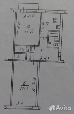 2-к квартира, 47 м², 3/5 эт.