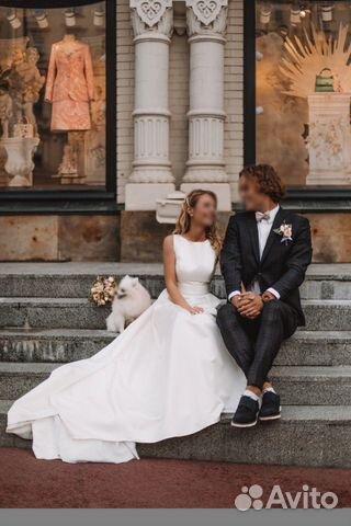 Сатиновое свадебное платье в стиле Dior