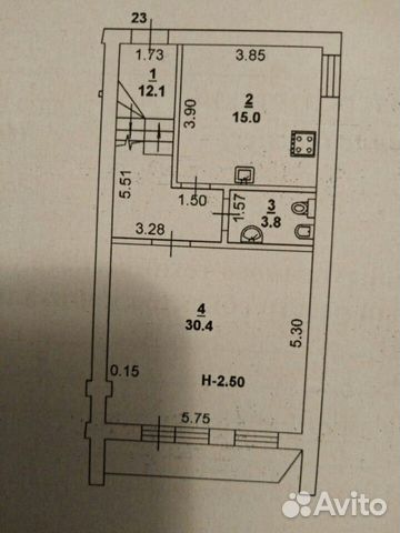3-к квартира, 108 м², 2/7 эт.