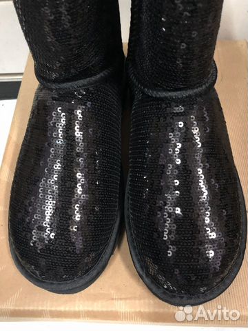 UGG угги (черные с пайетками)