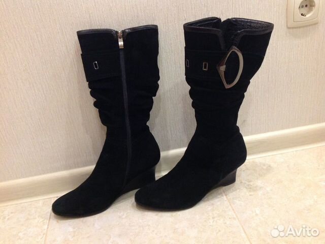 Сапоги 40р демисезон натуральная замша