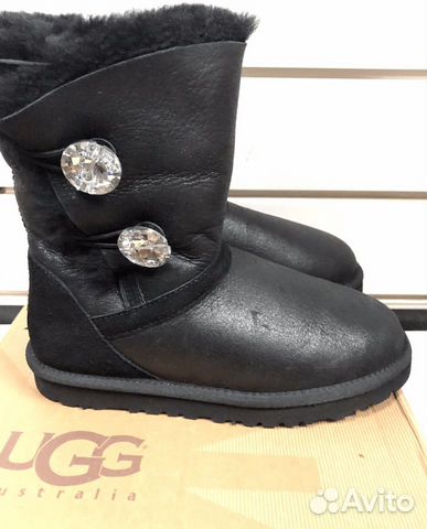 UGG угги с двумя пуговицами-кристаллами Swarovski