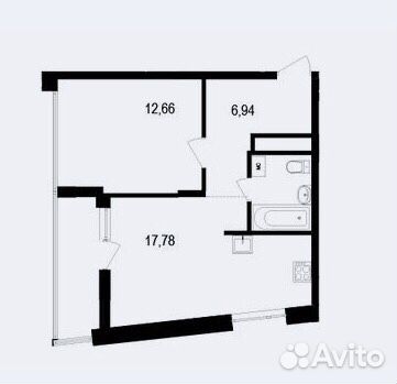 2-к квартира, 42.3 м², 1/15 эт. 2-к квартира, 42.3 м², 1/15 эт.