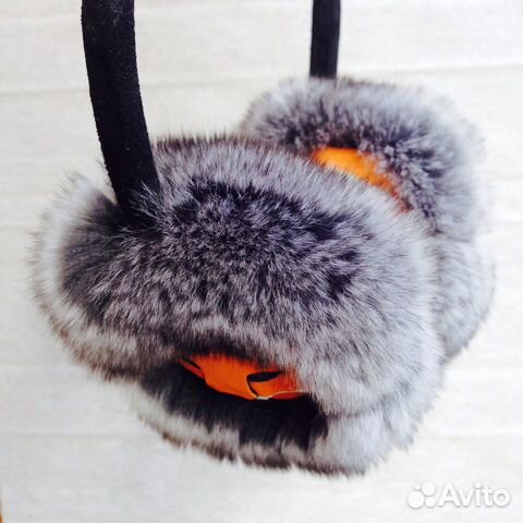 Меховые наушники шиншилла Меховые наушники шиншилла