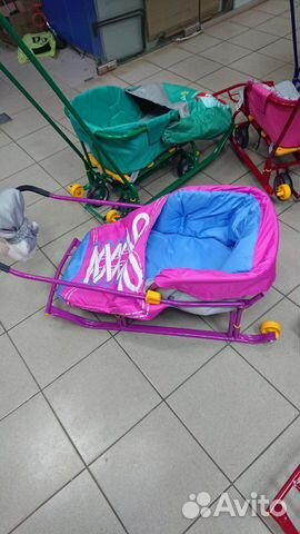 Санки с складной ручкой Ника