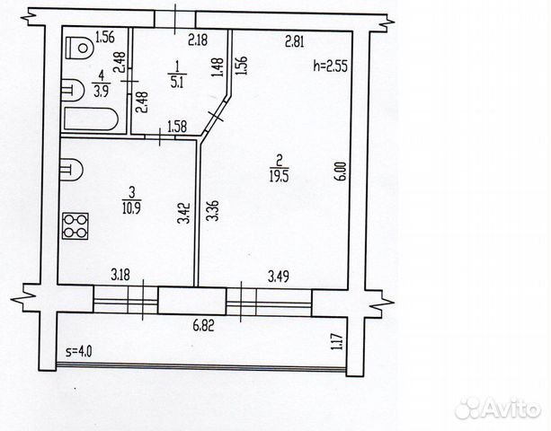 1-к квартира, 39.4 м², 6/9 эт.