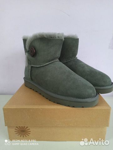 UGG Australia Mini серые с пуговкой UGG Australia Mini серые с пуговкой