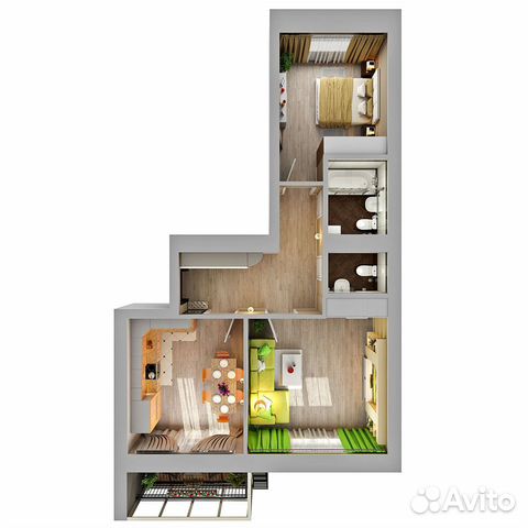 2-к квартира, 64 м², 5/10 эт.