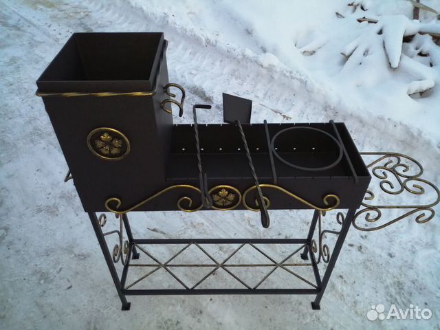 Мангал стационарный с топкой сталь 4мм