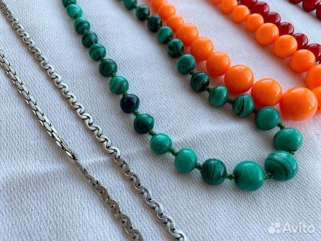 Бусы винтаж, Чехия, СССР, Индия малахит, кость Бусы винтаж, Чехия, СССР, Индия малахит, кость