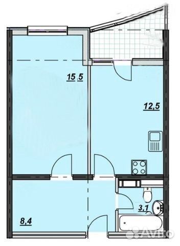 1-к квартира, 40 м², 12/17 эт.
