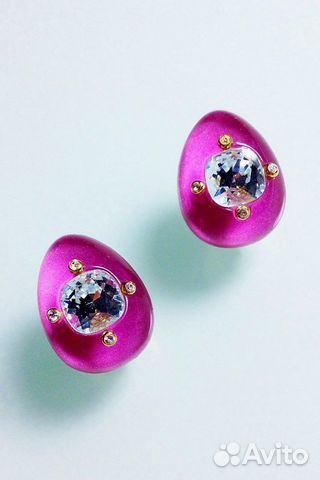 Винтажные клипсы Replica c кабошонами Италия 1980е
