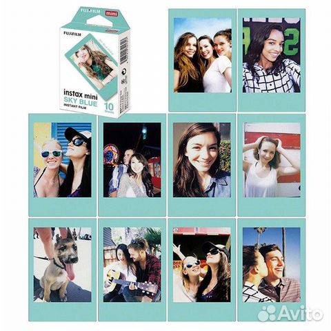 Кассета Fuji instax mini голубые рамки Кассета Fuji instax mini голубые рамки