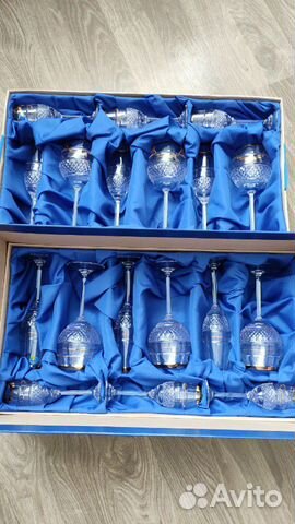 Набор бокалов из хрусталя, банкетный. Завод Неман