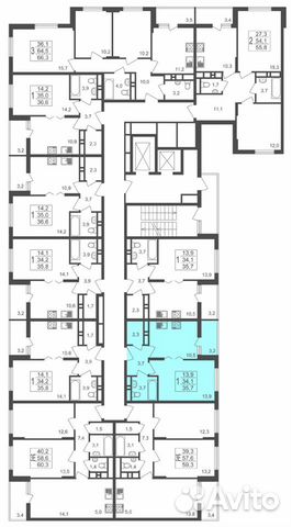 1-к квартира, 35.7 м², 12/17 эт.